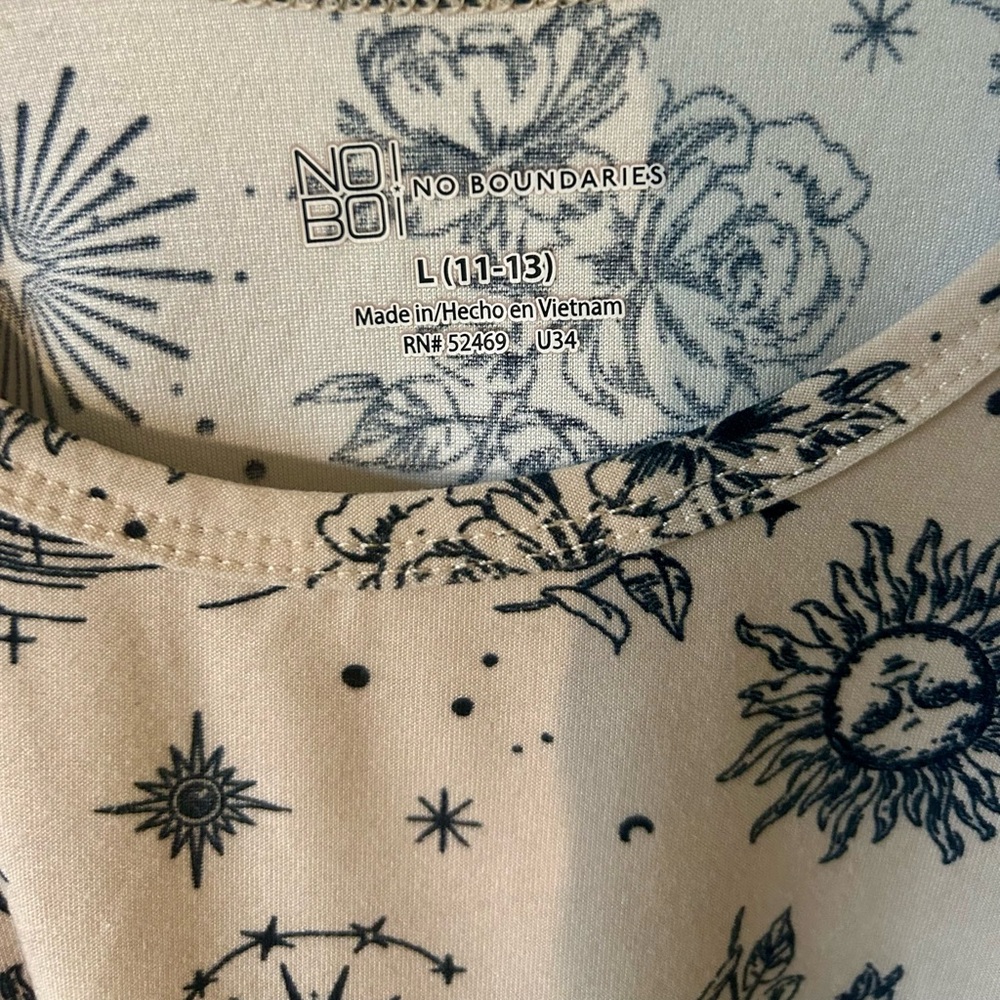 No Boundaries Tan and Black Starry Tank Top - Picture 2 of 3